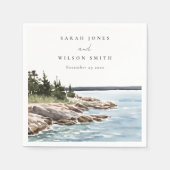 Waterverf van het Raketpijngebergte Seascape Weddi Servet (Voorkant)