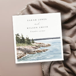 Waterverf van het Raketpijngebergte Seascape Weddi Servet