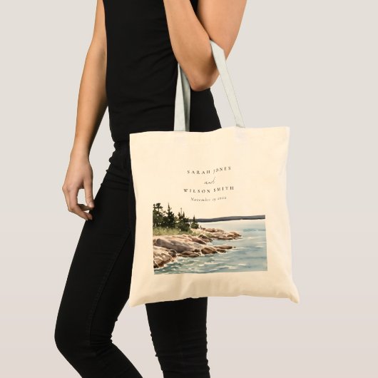 Waterverf van het Raketpijngebergte Seascape Weddi Tote Bag (Voorkant (product))