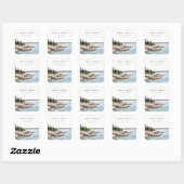 Waterverf van het Raketpijngebergte Seascape Weddi Vierkante Sticker (Vel)