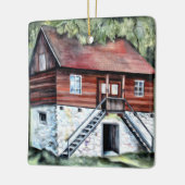 Waterverf van het Roemeense huis-architectuurerfgo Keramisch Ornament (Links)