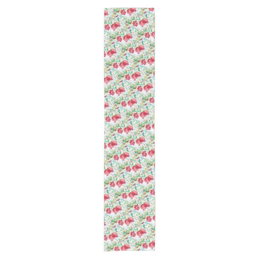 Waterverf van het roodgeperst fruitpatroon korte tafelloper (Voorkant)