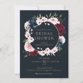 Waterverf van het Roos van de Burgundy Navy Wreath Kaart (Voorkant)