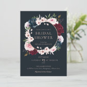 Waterverf van het Roos van de Burgundy Navy Wreath Kaart (Staand voorkant)