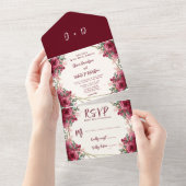 Waterverf van het Roos van de mosterd All In One Uitnodiging (Afscheurbaar)