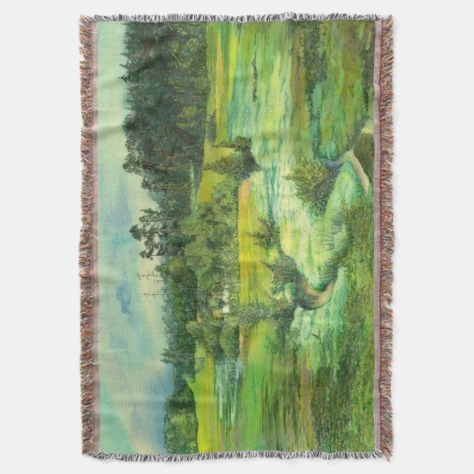 waterverf van het schilderen van de groene vallei deken (Voorkant Verticaal)