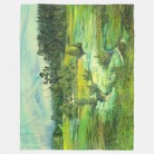 waterverf van het schilderen van de groene vallei fleece deken (Voorkant)