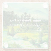 waterverf van het schilderen van de groene vallei glazen onderzetter (Achterkant)