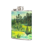 waterverf van het schilderen van de groene vallei heupfles (Links)