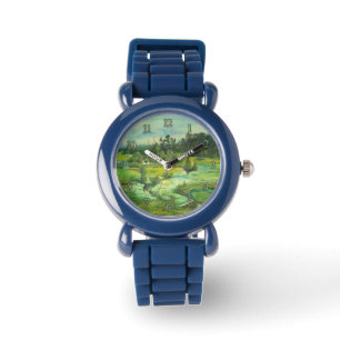 waterverf van het schilderen van de groene vallei horloge
