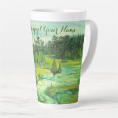 waterverf van het schilderen van de groene vallei latte mok (Rechterhoek)