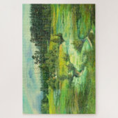 waterverf van het schilderen van de groene vallei legpuzzel (Verticaal)