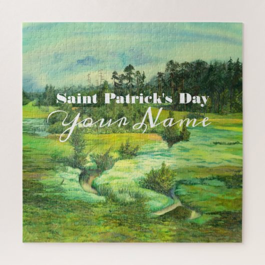 waterverf van het schilderen van de groene vallei legpuzzel (Verticaal)