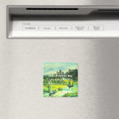 waterverf van het schilderen van de groene vallei magneet (Insitu (Vaatwasser))