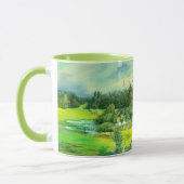 waterverf van het schilderen van de groene vallei mok (Links)