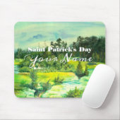 waterverf van het schilderen van de groene vallei muismat (Met muis)