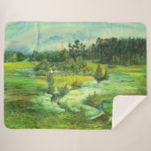 waterverf van het schilderen van de groene vallei sherpa deken (Voorkant (horizontaal))