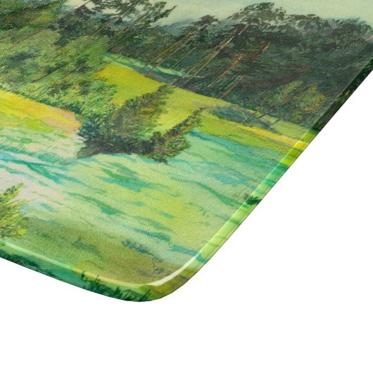 waterverf van het schilderen van de groene vallei snijplank (Hoek)
