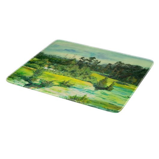 waterverf van het schilderen van de groene vallei snijplank (Hoek)