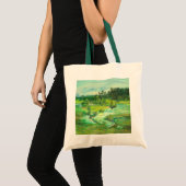 waterverf van het schilderen van de groene vallei tote bag (Voorkant (product))