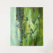 waterverf van het schilderen van de groene vallei wandkleed (Voorkant)