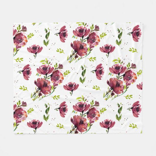Waterverf van het schip Poppy Blanket Fleece Deken (Voorkant (Horizontaal))