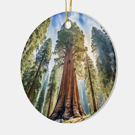 Waterverf van het Sherman Sequoia National Park Keramisch Ornament (Links)