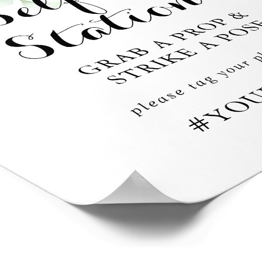 Waterverf van het station van Eucalyptus Greenery  Poster (Hoek)