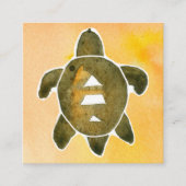 Waterverf van het symbool voor goed gezondheidssym vierkante visitekaartje (Voorkant)