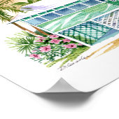 Waterverf van het Tropische eiland Green Beach Cot Poster (Hoek)