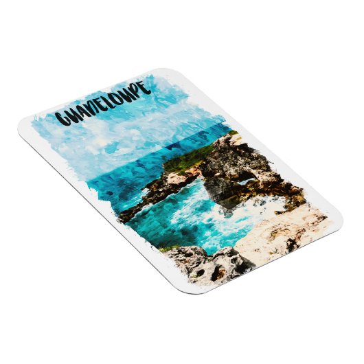 Waterverf van het tropische eiland Guadeloupe Magneet (Rechterzijde)