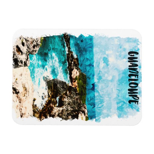 Waterverf van het tropische eiland Guadeloupe Magneet (Horizontaal)