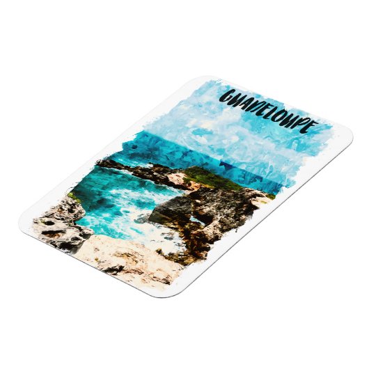 Waterverf van het tropische eiland Guadeloupe Magneet (Linkerzijde)