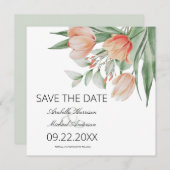 Waterverf van het voorjaar save the date (Voorkant / Achterkant)