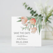 Waterverf van het voorjaar save the date (Staand voorkant)