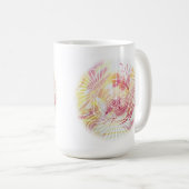 Waterverf van het vuurelement Mandala twee-toonMok Koffiemok (Voorkant rechts)