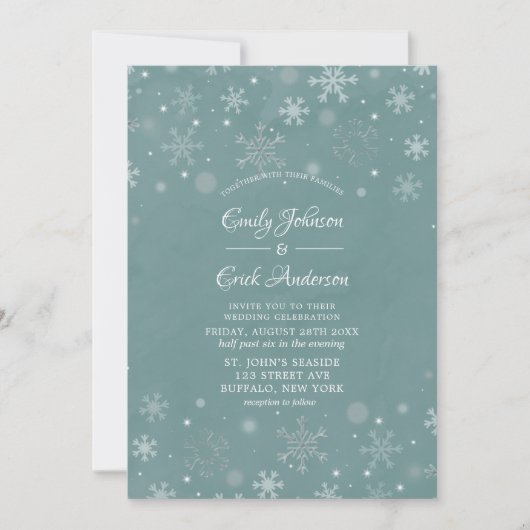 Waterverf van het winterseizoen Witte sneeuwvlokke Kaart (Voorkant)