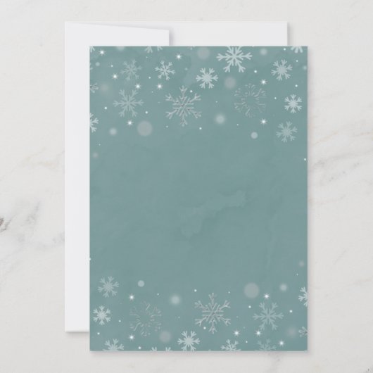 Waterverf van het winterseizoen Witte sneeuwvlokke Kaart (Achterkant)