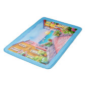 Waterverf van het zondstdorp Seaside Badmat (Gekanteld)