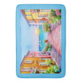 Waterverf van het zondstdorp Seaside Badmat (Voorkant Verticaal)
