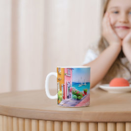 Waterverf van het zondstdorp Seaside Koffiemok