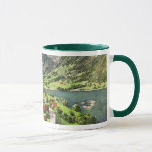 Waterverf van het Zwitserse landschap Mok