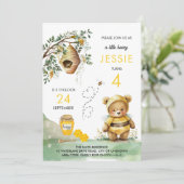 Waterverf van honingbijen en katten Beer Kinderen  Kaart (Staand voorkant)