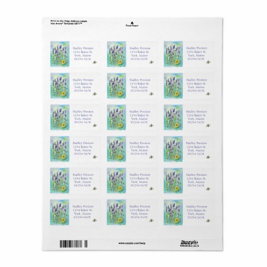 Waterverf van honingbijen etiket (Full Sheet)