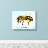 Waterverf van honingbijen - Vergerekt schilderwerk Canvas Afdruk (Insitu (Houten vloer))