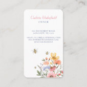 Waterverf van honingbijen Wildbloemen HoningBoerde Visitekaartje (Achterkant)