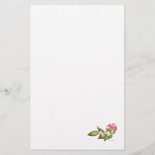 Waterverf van in het wild levende rozen briefpapier (Voorkant)