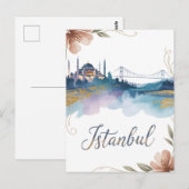 Waterverf van Istanboel Briefkaart (Voorkant / Achterkant)