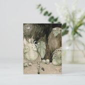 waterverf van John Bauer "The Boy and the Trolls" Briefkaart (Staand voorkant)