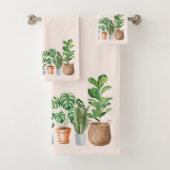 Waterverf van kamerplanten bad handdoek (Insitu)